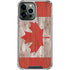 Canadian Flag Dark Wood iPhone 14 Pro Max Clear Case