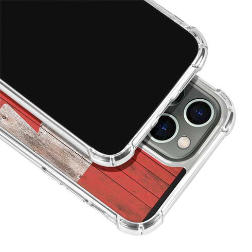 Canadian Flag Dark Wood iPhone 15 Pro Max Clear Case