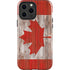 Canadian Flag Dark Wood iPhone 14 Pro Max Impact Case