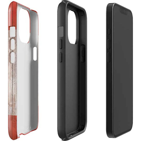 Canadian Flag Dark Wood iPhone 15 Pro Max Impact Case