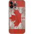 Canadian Flag Dark Wood iPhone 14 Pro Max Skin