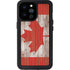 Canadian Flag Dark Wood iPhone 14 Pro Max Waterproof Case
