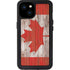 Canadian Flag Dark Wood iPhone 15 Plus Waterproof Case