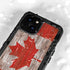 Canadian Flag Dark Wood iPhone 15 Plus Waterproof Case