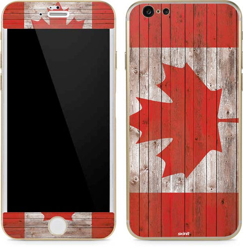 Canadian Flag Dark Wood iPhone 6/6s Skin
