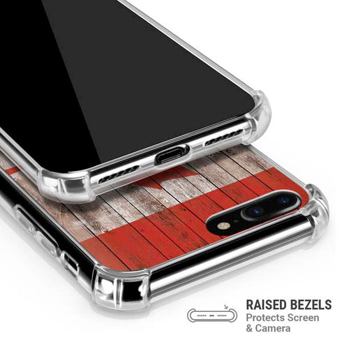 Canadian Flag Dark Wood iPhone 7/8 Plus Clear Case
