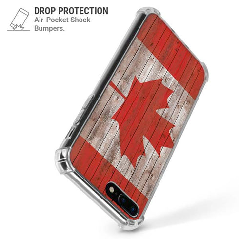 Canadian Flag Dark Wood iPhone 7/8 Plus Clear Case
