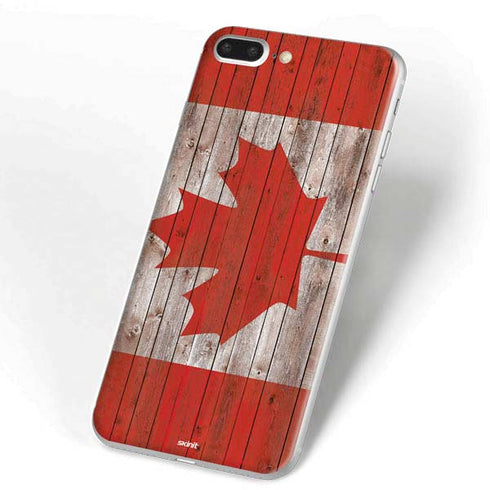 Canadian Flag Dark Wood iPhone 7 Plus Skin