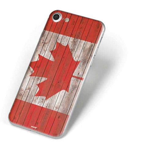 Canadian Flag Dark Wood iPhone 7 Skin