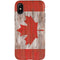 Canadian Flag Dark Wood iPhone X Pro Case