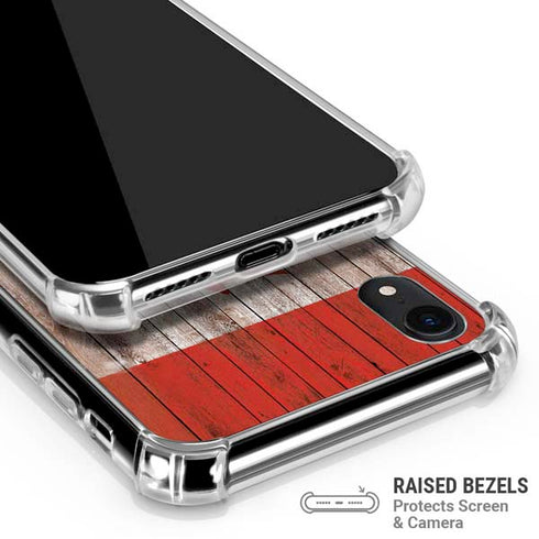 Canadian Flag Dark Wood iPhone XR Clear Case