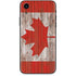 Canadian Flag Dark Wood iPhone XR Skin