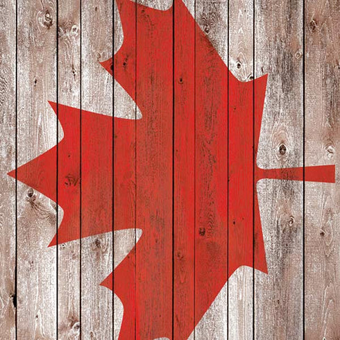 Canadian Flag Dark Wood iPhone XR Skin