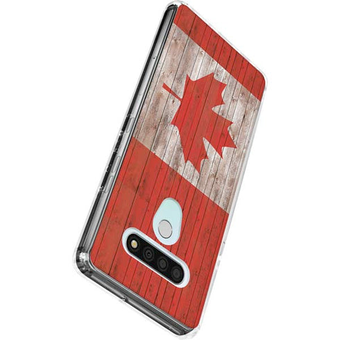 Canadian Flag Dark Wood LG Stylo 6 Clear Case