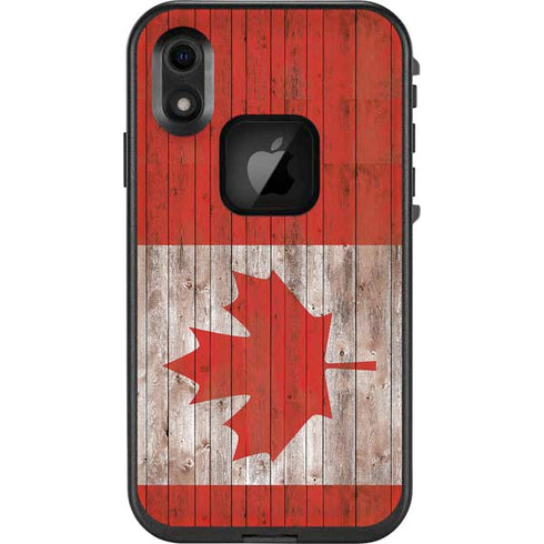 Canadian Flag Dark Wood LifeProof Fre iPhone Skin