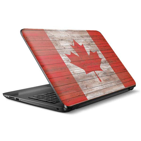 Canadian Flag Dark Wood HP Notebook Skin