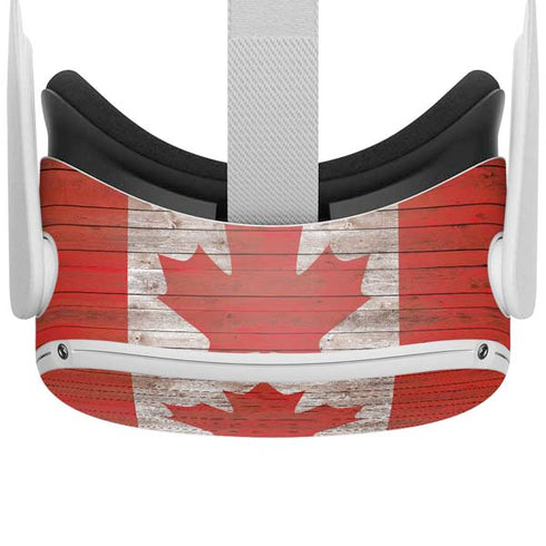 Canadian Flag Dark Wood Oculus Quest 2 Skin