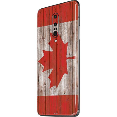 Canadian Flag Dark Wood OnePlus 7 Pro Skin