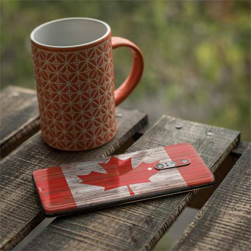 Canadian Flag Dark Wood OnePlus 7 Pro Skin