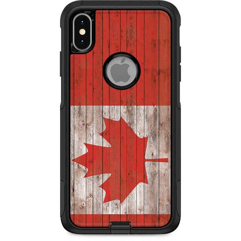 Canadian Flag Dark Wood Otterbox Commuter iPhone Skin