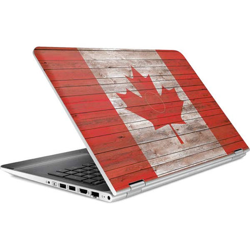 Canadian Flag Dark Wood HP Pavilion Skin