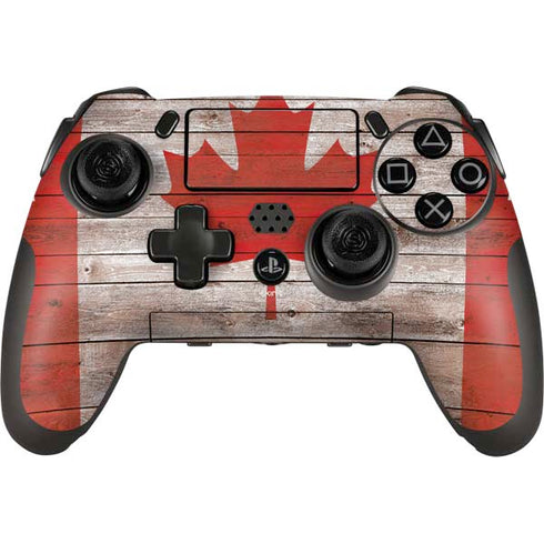 Canadian Flag Dark Wood PlayStation Scuf Vantage 2 Controller Skin