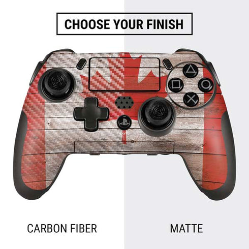 Canadian Flag Dark Wood PlayStation Scuf Vantage 2 Controller Skin