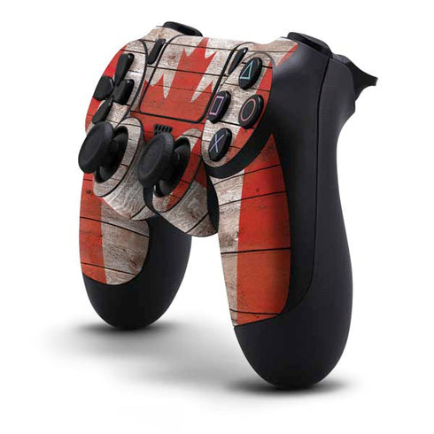 Canadian Flag Dark Wood PS4 Controller Skin