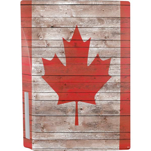 Canadian Flag Dark Wood PS5 Bundle Skin