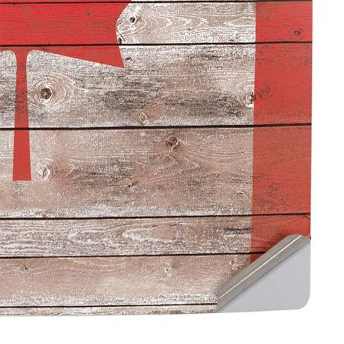 Canadian Flag Dark Wood PS5 Slim Disk Console Skin