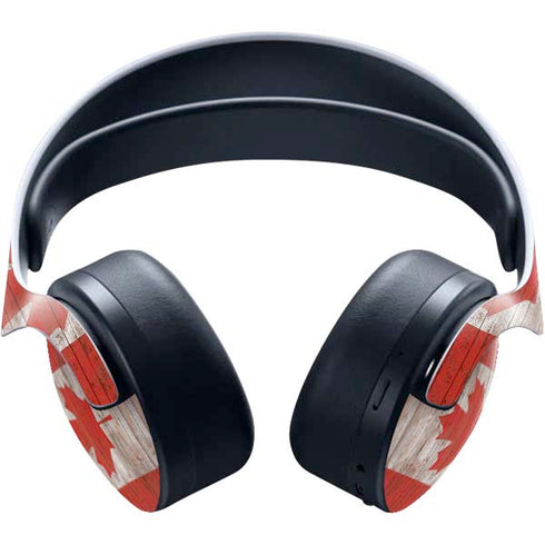 Canadian Flag Dark Wood PULSE 3D Wireless Headset for PS5 Skin
