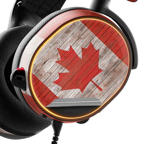 Canadian Flag Dark Wood SteelSeries Arctis 3 Skin