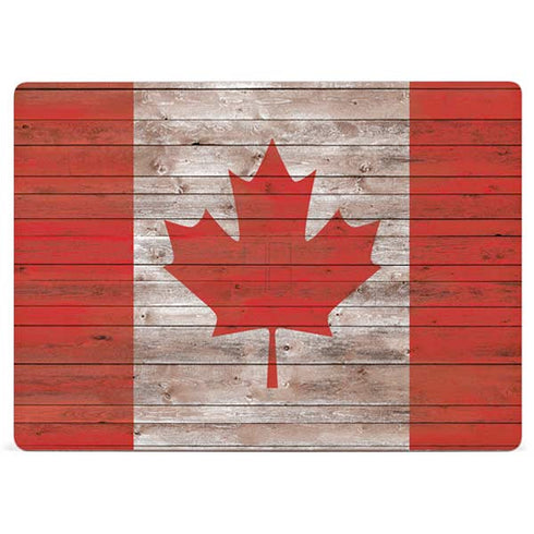 Canadian Flag Dark Wood Surface Laptop 3 13.5in Skin