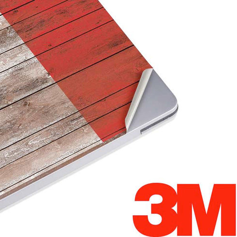 Canadian Flag Dark Wood Surface Laptop 3 13.5in Skin