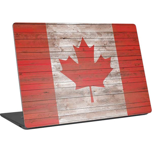 Canadian Flag Dark Wood Surface Laptop 4 15in Skin