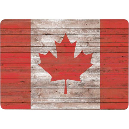 Canadian Flag Dark Wood Surface Laptop Studio Skin