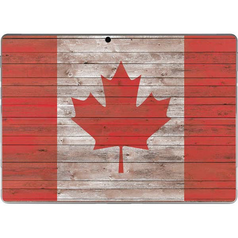 Canadian Flag Dark Wood Surface Pro 9 Skin