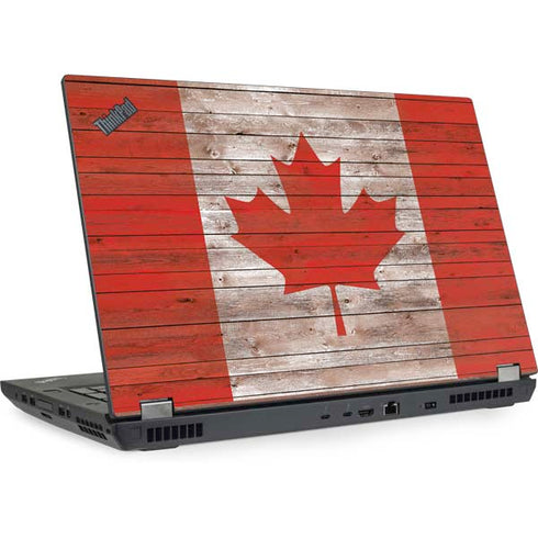 Canadian Flag Dark Wood Lenovo ThinkPad Skin