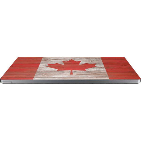 Canadian Flag Dark Wood Universal Laptop 12in (9.8 x 6.8in) Skin