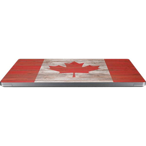 Canadian Flag Dark Wood Universal Laptop 13in (10.6 x 7.6in) Skin