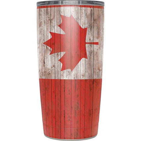 Canadian Flag Dark Wood Yeti 20oz Tumbler Skin