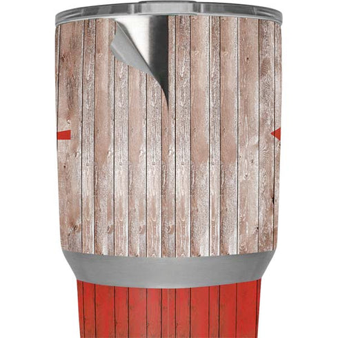 Canadian Flag Dark Wood Yeti 30oz Rambler Tumbler Skin