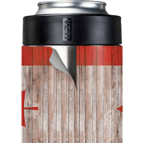 Canadian Flag Dark Wood Yeti Colster Can Insulator Skin
