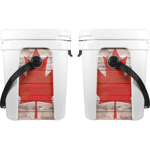 Canadian Flag Dark Wood YETI Roadie 24 Hard Cooler Skin