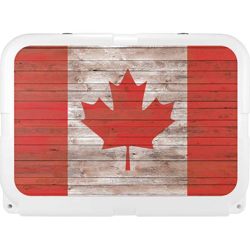 Canadian Flag Dark Wood YETI Tundra 35 Hard Cooler Skin