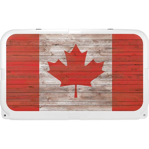 Canadian Flag Dark Wood YETI Tundra 45 Hard Cooler Skin