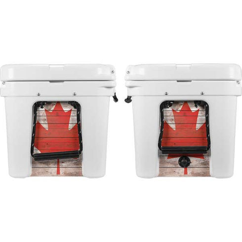 Canadian Flag Dark Wood YETI Tundra 45 Hard Cooler Skin