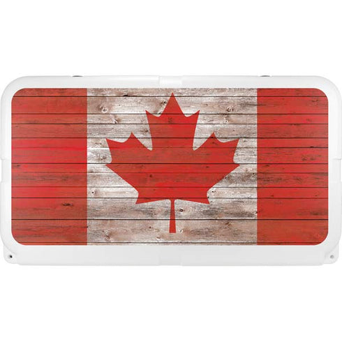 Canadian Flag Dark Wood YETI Tundra 75 Hard Cooler Skin
