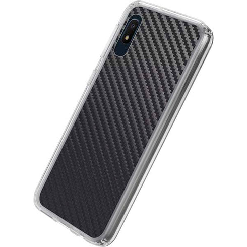 Black Carbon Fiber Specialty Texture Material Galaxy A10e Clear Case