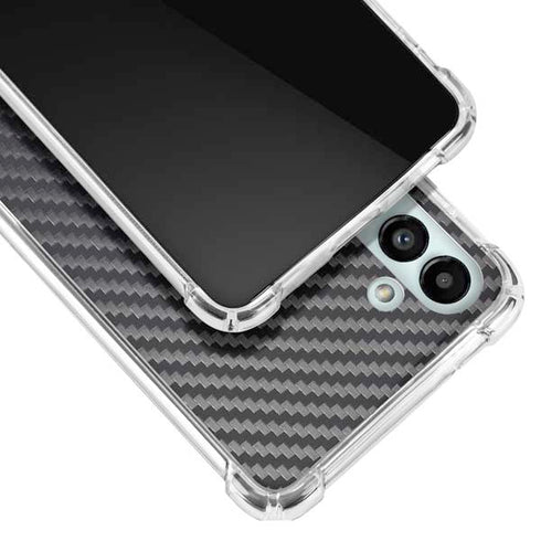 Black Carbon Fiber Specialty Texture Material Galaxy A13 5G Clear Case